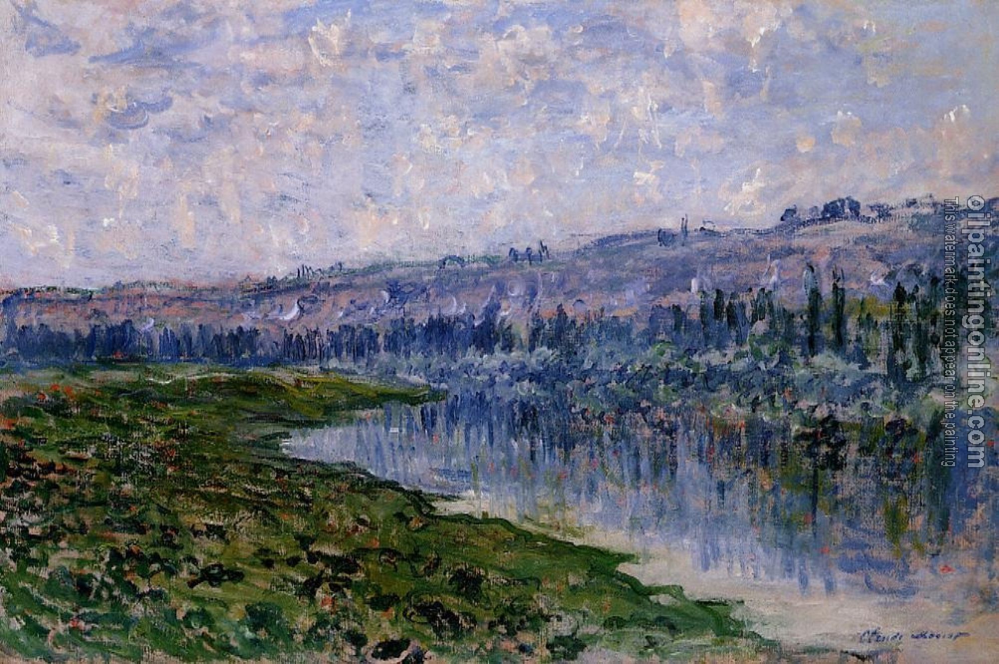 Monet, Claude Oscar - The Seine and the Chaantemesle Hills